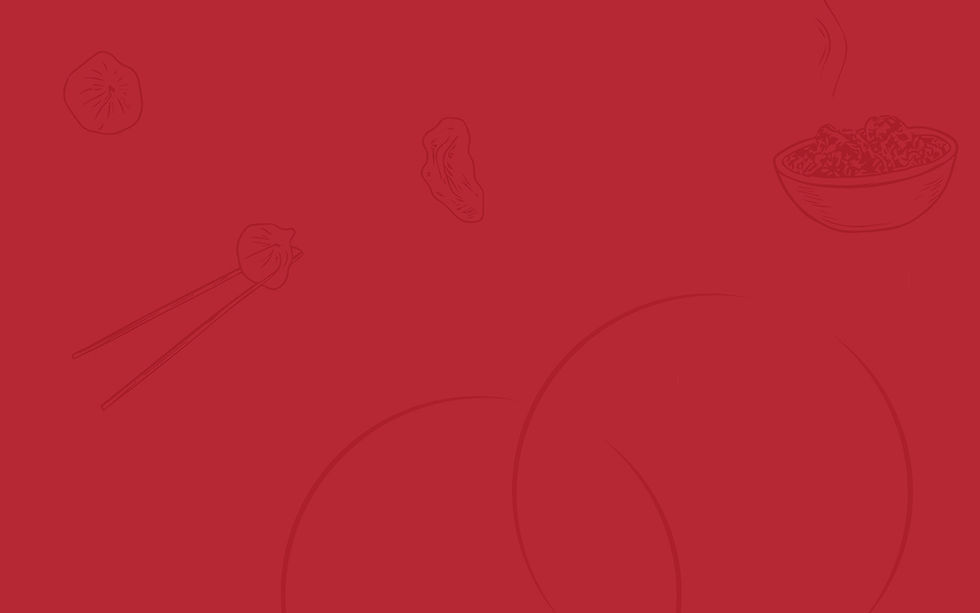 Sketch of food and chopsticks on red background, delicious, appetizing, and fresh.